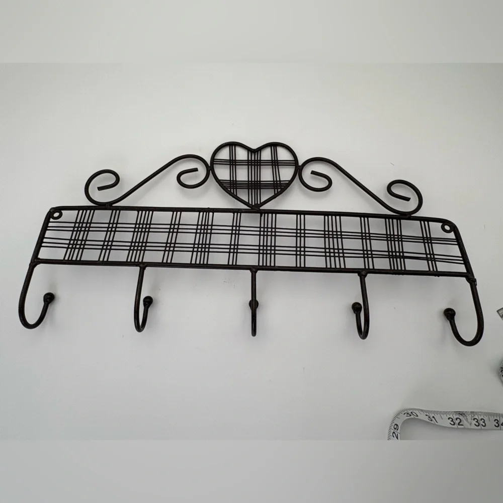 Heart Design Black Metal Wall Hook